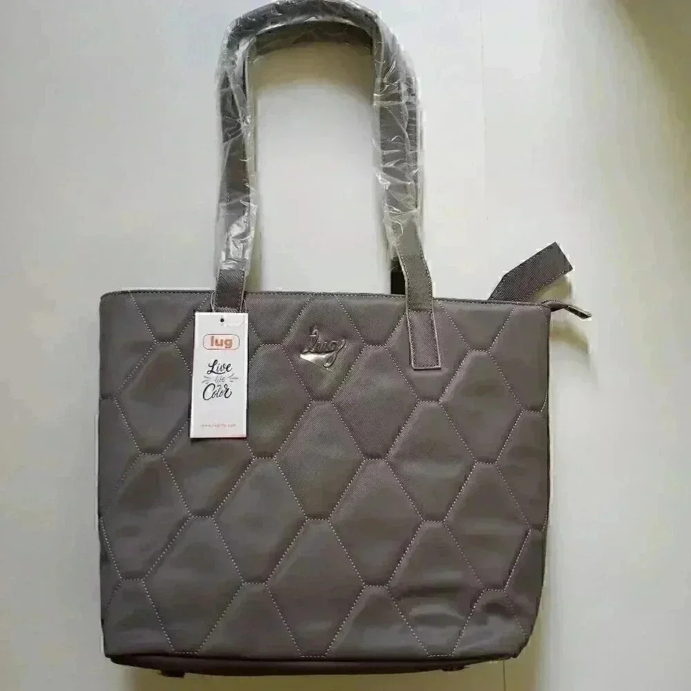 LUG Paddock Satin Luxe VL (Vegan Leather) Tote / Shoulder Bag - Pearl (G… - Picture 6 of 16